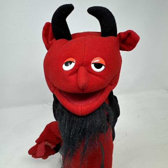 The‎ PUPPET Factory Red Faced Devil Satan Lucifer Toy Plush Evil Hand Puppet PE - Picture 5 of 8